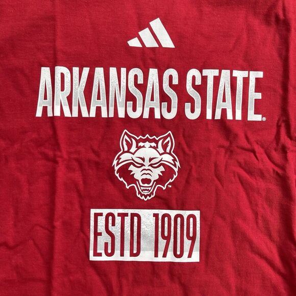 ADIDAS Arkansas State T-Shirt Men's Size XL Red NEW Wolves Sports NCAA Tee Shirt - Picture 2 of 5